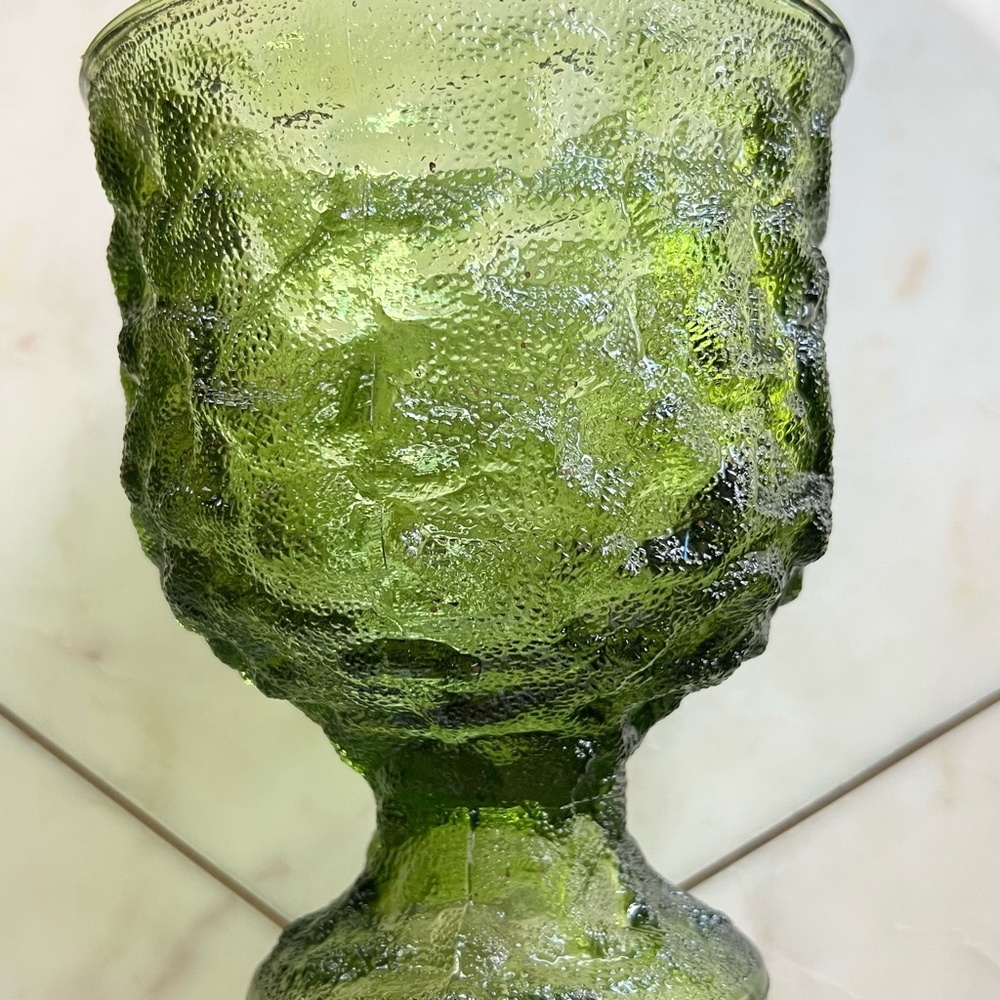 VINTAGE Authentic E.O. BRODY CO CLEVELAND Crinkle GLASS Pedestal GOBLET A 102 - Picture 5 of 12